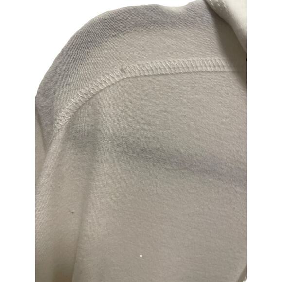 Hoodie White Slouchy Lightweight drop shoulder high low hem pockets Size S/P - Picture 9 of 9